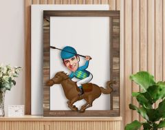 BK Gift Kişiye Özel Erkek Jokey Karikatürlü 3D Ahşap Tablo, Sevgiliye Hediye, Arkadaşa Hediye, Yıl Dönümü Hediyesi, Doğum Günü Hediyesi-1