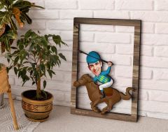 BK Gift Kişiye Özel Erkek Jokey Karikatürlü 3D Ahşap Tablo, Sevgiliye Hediye, Arkadaşa Hediye, Yıl Dönümü Hediyesi, Doğum Günü Hediyesi-1