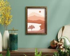 BK Home Doğal Masif Ahşap Çerçeveli Tablo 45x65cm-82