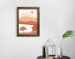 BK Home Doğal Masif Ahşap Çerçeveli Tablo 45x65cm-82