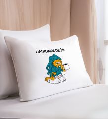 BK Gift Eğlenceli Kedi Tasarımlı Pamuklu Yastık Kılıfı-4 50x70cm , Sevgiliye Hediye, Ev Hediyesi, Tasarım Ev Tekstili