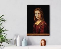 Kişiye Özel Kadın Rönesans Tasarımlı Kanvas Tablo 30x50cm-1