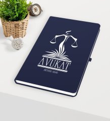 Kişiye Özel Avukat Temalı Lacivert Defter - 5