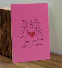 BK Gift Sevgiliye Özel İsimli Pembe Defter ve Cam Matara Hediye Seti-6, Sevgiliye Hediye, Sevgililer Günü, Yeni İş Hediyesi