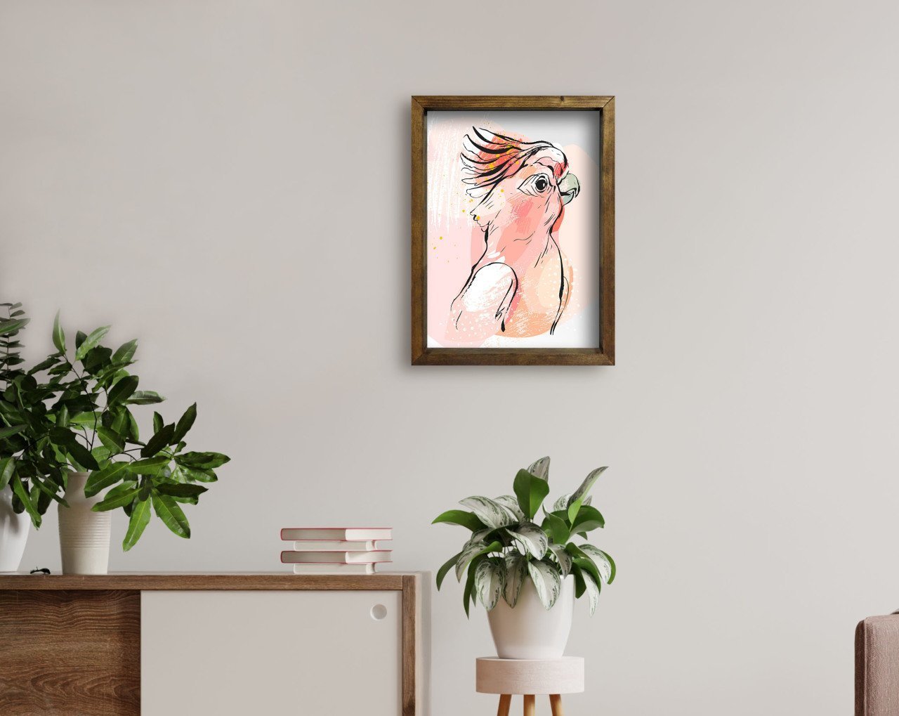 BK Home Doğal Masif Ahşap Çerçeveli Tablo 45x65cm-81