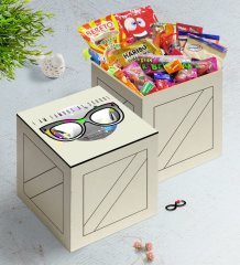 Kişiye Özel Okulda Ünlüyüm Ahşap Kutuda Nostaljik Lezzetler Hediye Seti-3
