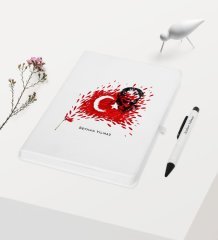 Kişiye Özel Atatürk Temalı Beyaz Defter Kalem Hediye Seti - 3