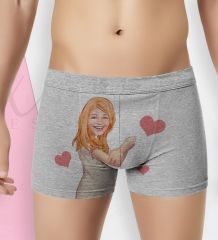 BK Gift Kişiye Özel Karikatürlü Eğlenceli Erkek Boxer Serisi - Model 17