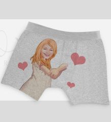 BK Gift Kişiye Özel Karikatürlü Eğlenceli Erkek Boxer Serisi - Model 17