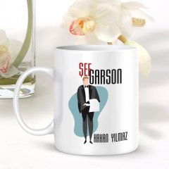 Kişiye Özel Mesleki Şef Garson Beyaz Kupa Bardak - 001