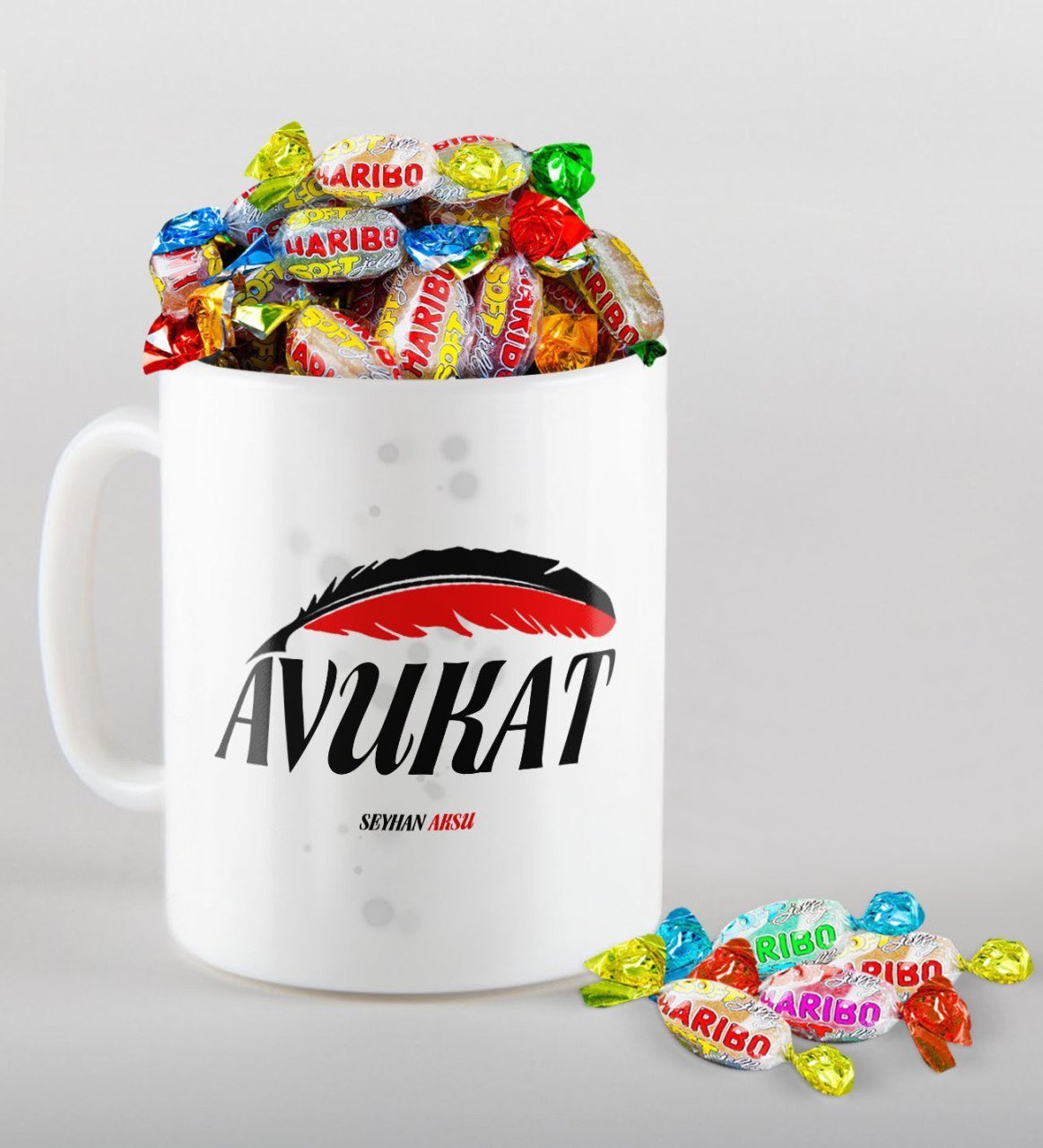Kişiye Özel Avukat Kupa ve Haribo Şeker Hediye Seti-7