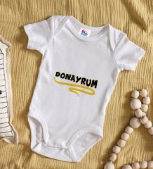 BK Kids Donayrum Tasarımlı Beyaz Bebek Body Zıbın-1