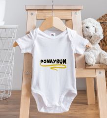 BK Kids Donayrum Tasarımlı Beyaz Bebek Body Zıbın-1