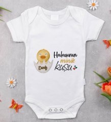 BK Kids İsimli Halasının Minik Kuşu Tasarımlı Bebek Body Zıbın - Model 1