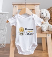 BK Kids İsimli Halasının Minik Kuşu Tasarımlı Bebek Body Zıbın - Model 1