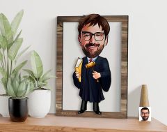 BK Gift Kişiye Özel Erkek Hakim Karikatürlü 3D Ahşap Tablo, Sevgiliye Hediye, Arkadaşa Hediye, Yıl Dönümü Hediyesi, Doğum Günü Hediyesi-1