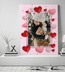 BK Gift Sevgililere Özel Fotoğraflı Kanvas Tablo, Sevgiliye Hediye, Sevgililer Günü, Fotoğraflı Tablo (50x70cm)