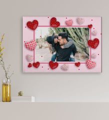 BK Gift Sevgililere Özel Fotoğraflı Kanvas Tablo, Sevgiliye Hediye, Sevgililer Günü, Fotoğraflı Tablo (50x70cm)