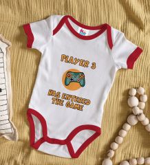 BK Kids Player 3 Tasarımlı Kırmızı Bebek Body Zıbın-1