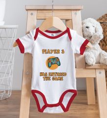 BK Kids Player 3 Tasarımlı Kırmızı Bebek Body Zıbın-1