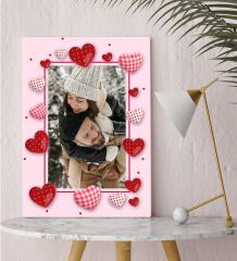 BK Gift Sevgililere Özel Fotoğraflı Kanvas Tablo, Sevgiliye Hediye, Sevgililer Günü, Fotoğraflı Tablo (30x50cm)