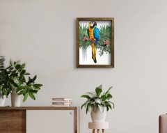 BK Home Doğal Masif Ahşap Çerçeveli Tablo 45x65cm-79