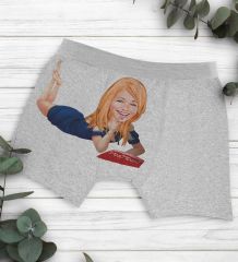 BK Gift Kişiye Özel Karikatürlü Eğlenceli Erkek Boxer Serisi - Model 15