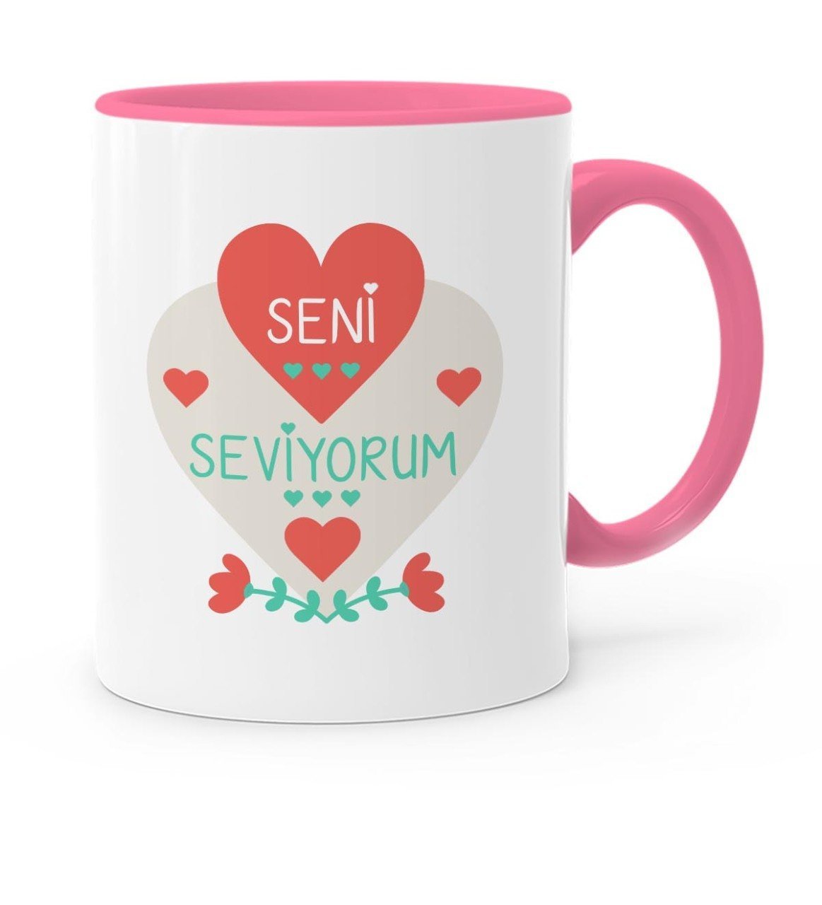Kişiye Özel Sevgililer Günü Temalı Pembe Kupa Bardak - 61