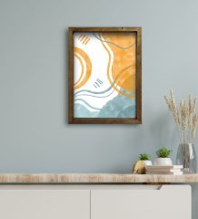 BK Gift Otel Odası Konseptli Doğal Masif Ahşap Çerçeveli Tablo 30x40cm-69