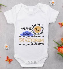 BK Kids İsimli Halamı Çok Seviyorum Tasarımlı Bebek Body Zıbın - Model 1