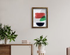 BK Home Doğal Masif Ahşap Çerçeveli Tablo 45x65cm-78