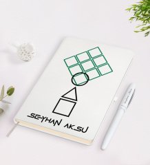 Kişiye Özel Squid Game Tasarımlı Beyaz Defter ve Kalem Seti-9