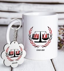 Kişiye Özel Mesleki Avukat Beyaz Kupa ve Anahtarlık Hediye Seti-2