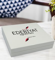 Kişiye Özel Kutuda Edebiyat Öğretmeni Tasarımlı 48'li Madlen Çikolata Hediye Seti-5