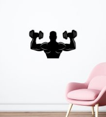 BK Home GYM Tasarımlı Ahşap Duvar Süsü-16