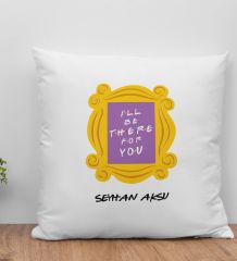 BK Gift Kişiye Özel İsimli Friends Monica’s Kapı Çerçevesi Tasarımlı Yastık-1