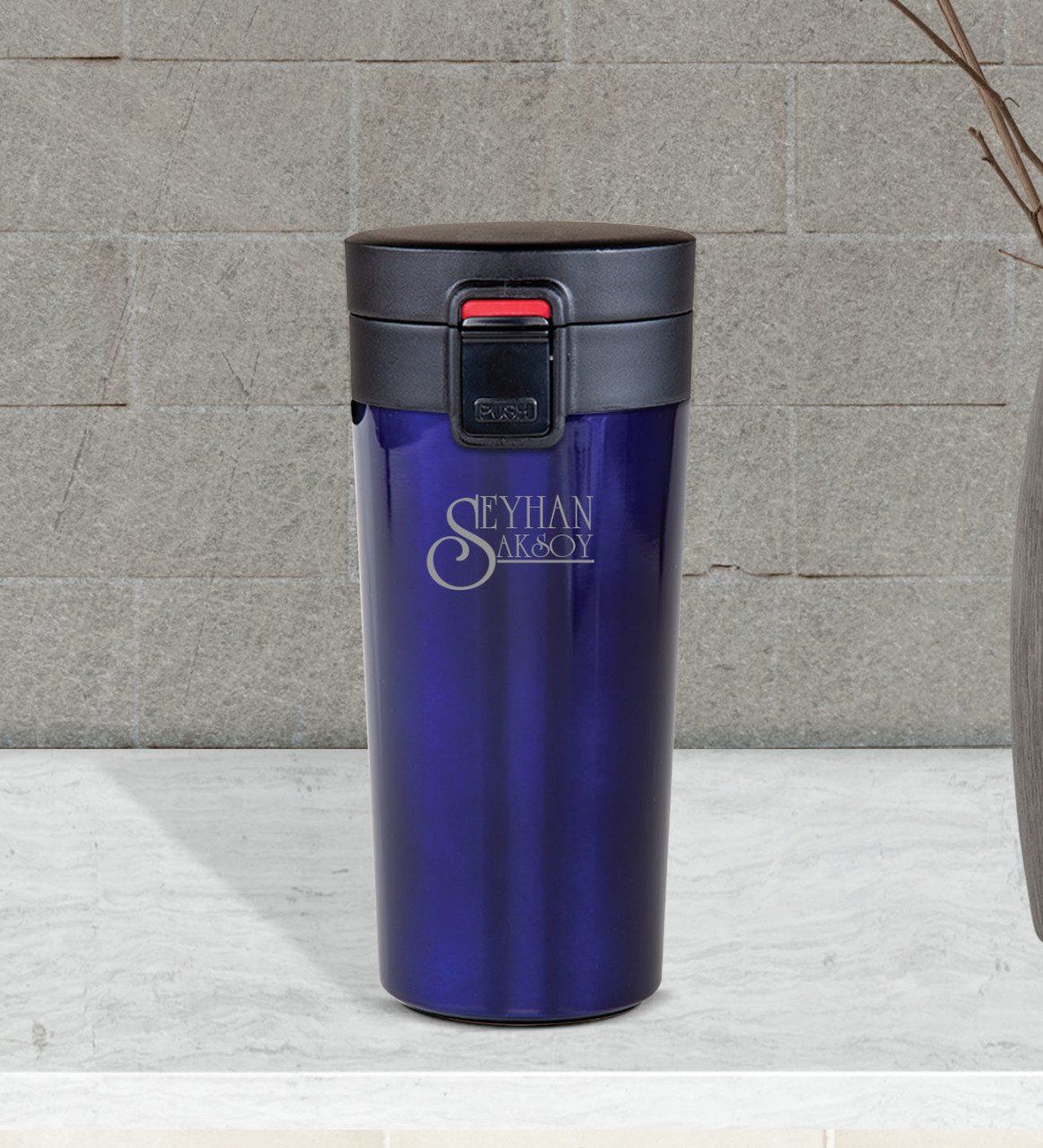 Kişiye Özel 5303 Lacivert Çelik Termos Kupa 350ml