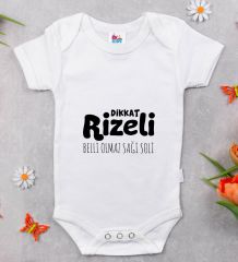 BK Kids Dikkat Rizeli Tasarımlı Beyaz Bebek Body Zıbın-1