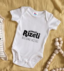 BK Kids Dikkat Rizeli Tasarımlı Beyaz Bebek Body Zıbın-1