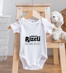 BK Kids Dikkat Rizeli Tasarımlı Beyaz Bebek Body Zıbın-1