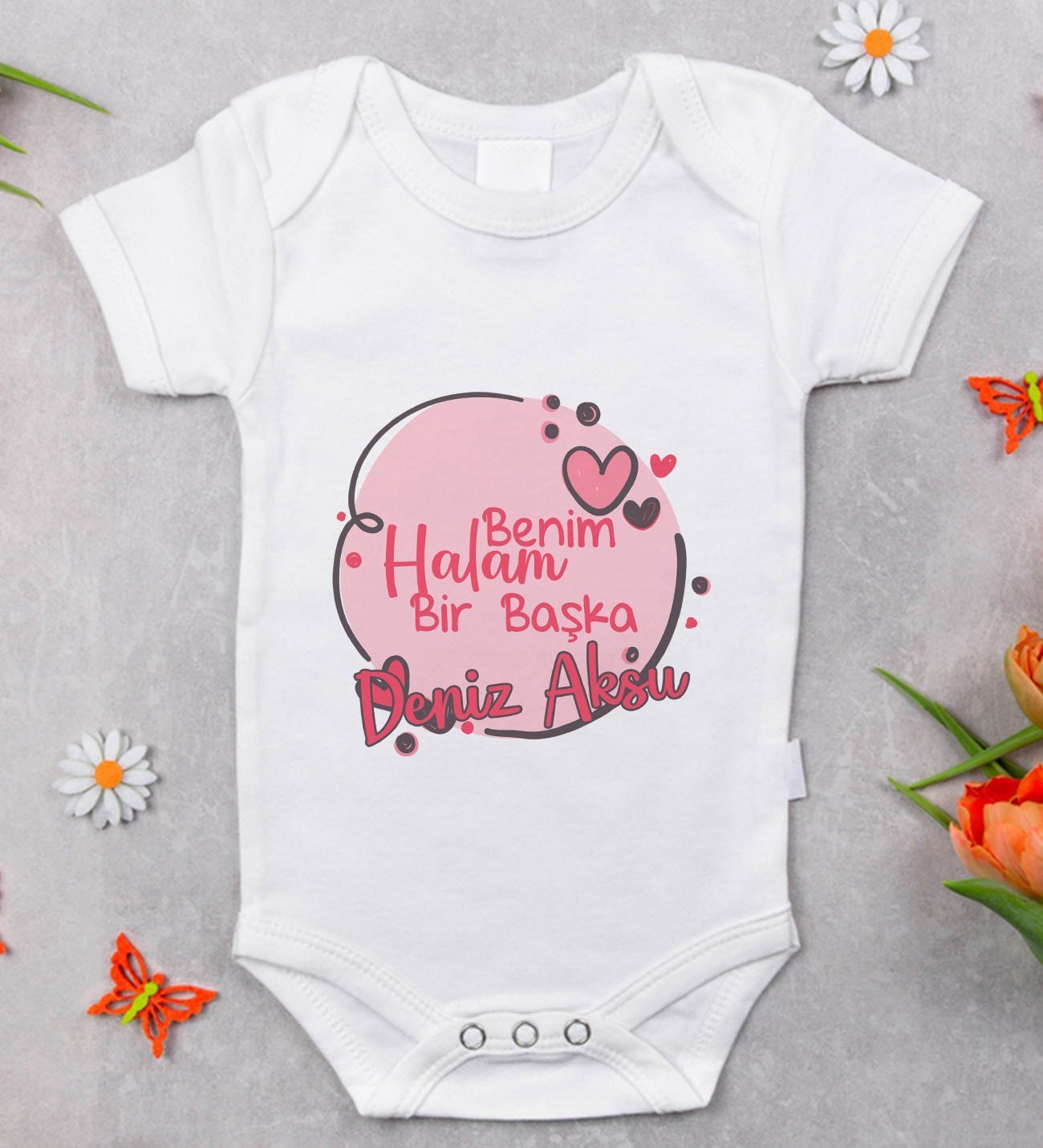 BK Kids İsimli Halam Bir Başka Tasarımlı Bebek Body Zıbın - Model 1