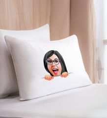 BK Gift Kişiye Özel Karikatür Tasarımlı Pamuklu Yastık Kılıfı-3 50x70cm , Sevgiliye Hediye, Ev Hediyesi, Tasarım Ev Tekstili
