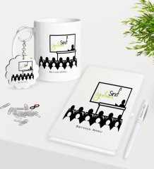 Kişiye Özel Sınıf Öğretmeni Kupa Anahtarlık Beyaz Defter Kalem Hediye Seti-5