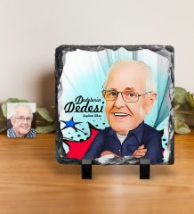 Kişiye Özel Dedelerin Dedesi Karikatürlü Dekoratif Doğal Taş - 1