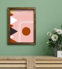 BK Gift Otel Odası Konseptli Doğal Masif Ahşap Çerçeveli Tablo 30x40cm-67