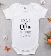 BK Kids Dikkat Oflu Tasarımlı Beyaz Bebek Body Zıbın-1