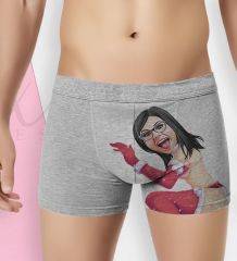 BK Gift Kişiye Özel Karikatürlü Eğlenceli Erkek Boxer Serisi - Model 12