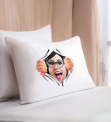 BK Gift Kişiye Özel Karikatür Tasarımlı Pamuklu Yastık Kılıfı-2 50x70cm , Sevgiliye Hediye, Ev Hediyesi, Tasarım Ev Tekstili