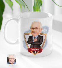 Kişiye Özel İsimli Dede Karikatürlü Beyaz Kupa Bardak-1
