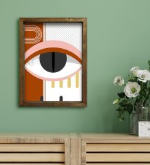 BK Gift Otel Odası Konseptli Doğal Masif Ahşap Çerçeveli Tablo 30x40cm-66